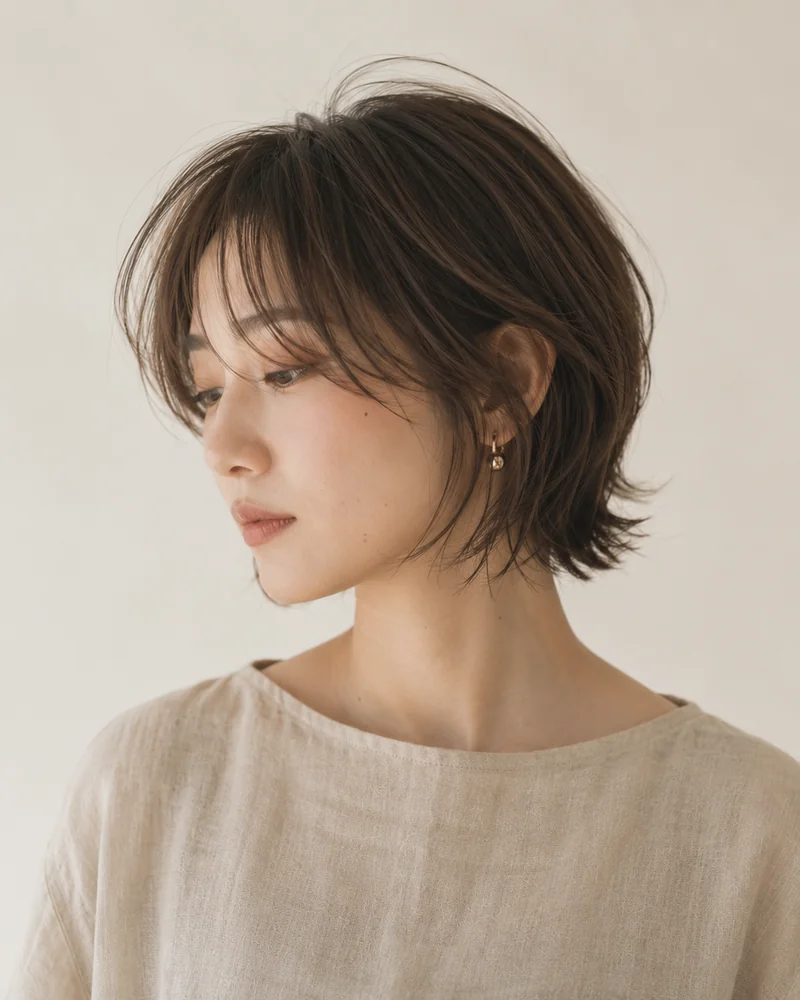 ツヤのあるナチュラルボブ